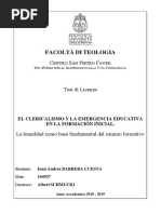 Tesina: El Clericalismo y La Formación