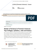 M.SC Forensic Sciences Course Admission, Eligibility, Fees 2019-2020