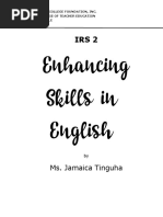 Enhancing Skills in English: Ms. Jamaica Tinguha