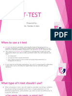 T-Test: Prepared By: Ms. Haidee M.Valin