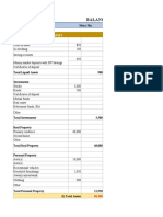 Balance Sheet: Name: Mary Sky