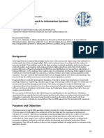 AIS Reference Syllabus Design Science Research in IS