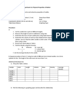 Group No. - Experiment #2: Physical Properties of Matter Objective