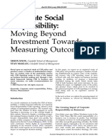 Corporate Social Responsibility: Moving Beyond Investment Towards Measuring Outcomes