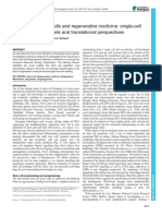 Advances in Stem Cells and Regenerative Medicine: Single-Cell Dynamics, New Models and Translational Perspectives