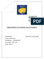 Export Management Assignment