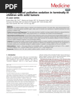 Medicine: Propofol-Based Palliative Sedation in Terminally Ill Children With Solid Tumors