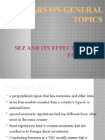 Seminars On General Topics: Sez and Its Effect On The Economy