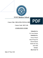 NUST Business School: Course Title: Organizational Behaviour Course Code: MGT-120 Companion Guide