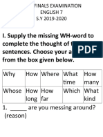 English 7 Semi Finals