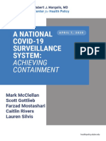 A National COVID-19 Surveillance System:: Achieving Containment