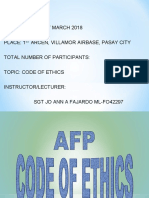 Afp Code of Ethics Jo Ann