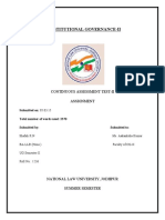 Constitutional Governance-Ii: Continuous Assessment Test-Ii Assignment