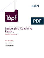 Leadership Coaching: Coach's Summary