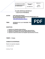 Guía de Aprendizaje Integrales Trigonométricas e Inversas