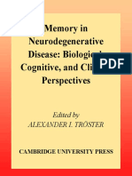 Memory in Neurodegenerative Disease - A. Troster (Cambridge, 1998) WW