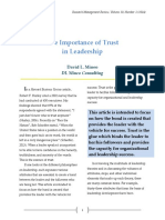 The Importance of Trust in Leadership: David L. Mineo