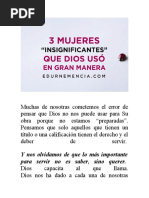 TRES Mujeres Insignificantes Que Dios Usó