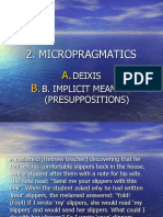 Pragmatics Deixis