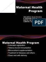 Maternal Health Program - Intro and Micronutrient Suppl