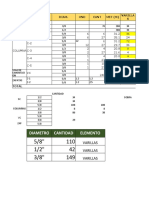 Diametro Cantidad Elemento: Tipo Diam. UND Cant Met (M) Element O Varilla S