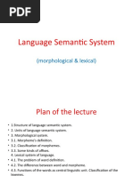 Language Semantic System: (Morphological & Lexical)