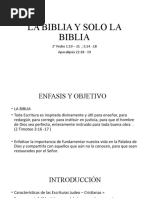 La Biblia y Solo La Biblia