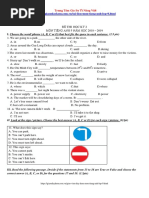 I. Choose The Word/ Phrase (A, B, C or D) That Best Fits The Space in Each Sentence. (2.5 PTS)