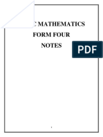 Maths Form Four