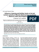 Influence of Spacing and Fertilizer Levels On The Leaf Nutrient Contents of Bhendi (Abelmoschus Esculentus L. Moench) Under Drip Fertigation System