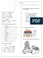 English Test 5o Ano