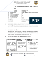 Silabo de Dibujo Topografico Asistido Por Computadora.