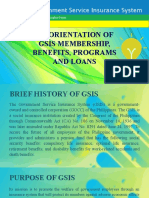 An Orientation of Gsis Membership, Benefits, Programs and Loans