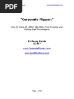 "Corporate Flipper ": How To Make AT LEAST $50,000 A Year Creating and Selling Shelf Corporations