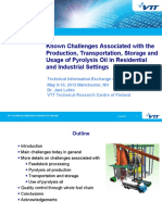 Known Challenges Associated With The Production, Transportation, Storage and Usage of Pyrolysis Oil in Residential and Industrial Settings