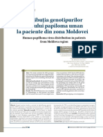 Distribuţia Genotipurilor Virusului Papiloma Uman La Paciente Din Zona Moldovei