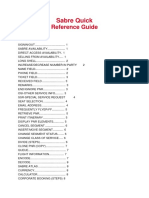 Sabre Quick: Reference Guide