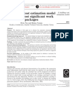 A Building Cost Estimation Model Based On Cost Significant Work Packages