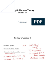 Analytic Number Theory: DR Mohib Ali