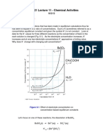 Chem 321 Lecture 11 - Chemical Activities: Student Learning Objectives