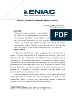 PROJETO INTEGRADOR Edificações, Materiais e Técnicas