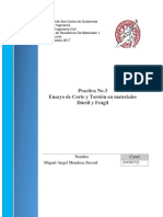 Ensayo de Corte y Torsión en Materiales Dúctil y Frágil