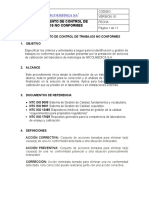 Procedimiento de Control de Trabajos No Conformes