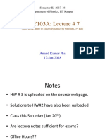 PHY103A: Lecture # 7: Semester II, 2017-18 Department of Physics, IIT Kanpur