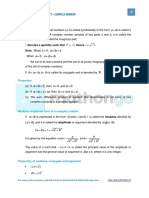 Mathongo - Formula Sheet - Complex Number