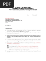 Offeror'S Letter To Undp Confirming Interest and Availability For The Individual Contractor (Ic) Assignment