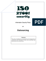 Outsourcing: Information Security Policy On