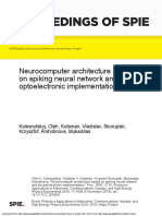 Proceedings of Spie: Neurocomputer Architecture Based On Spiking Neural Network and Its Optoelectronic Implementation