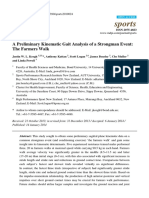 Sports: A Preliminary Kinematic Gait Analysis of A Strongman Event: The Farmers Walk