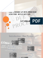 The American Due Process and The Rule of Law